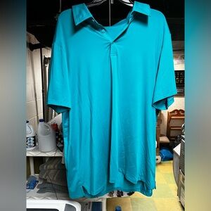 All in Motion Blue Polo Shirt Soft Knit Short Sleeve